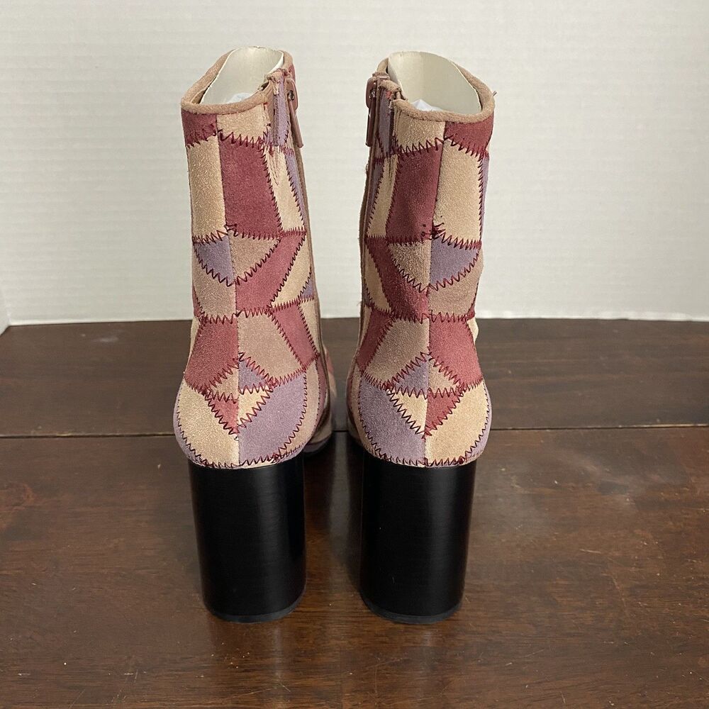 Jeffrey Campbell Womens Verus Patchwork Suede Ankle Boots Sz 7 Multicolor New - Picture 3 of 9